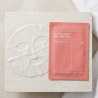 Bio Collagen Real Deep Mask sachet beside an unfolded sheet mask